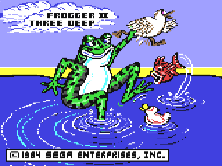 Frogger II: Threedeep title screen for Commodore 64